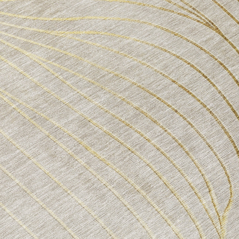 Tapis beige d'intérieur / extérieur lavable à la machine, Rectangle 9 pi x 12 pi