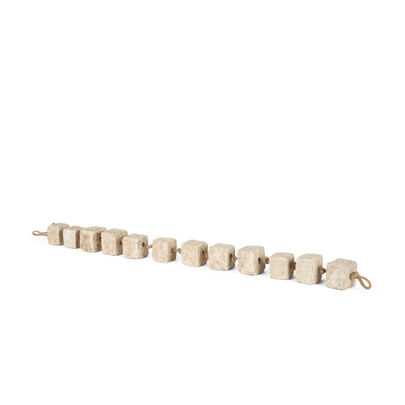 Beige Paper Mache Cube Garland