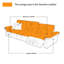 Coussin de canapé modulaire orange en cuir véritable Fourseat-728908453-728908455