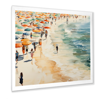 «Orange Umbrella Beach Day Tranquitt II - Beach People», art mural