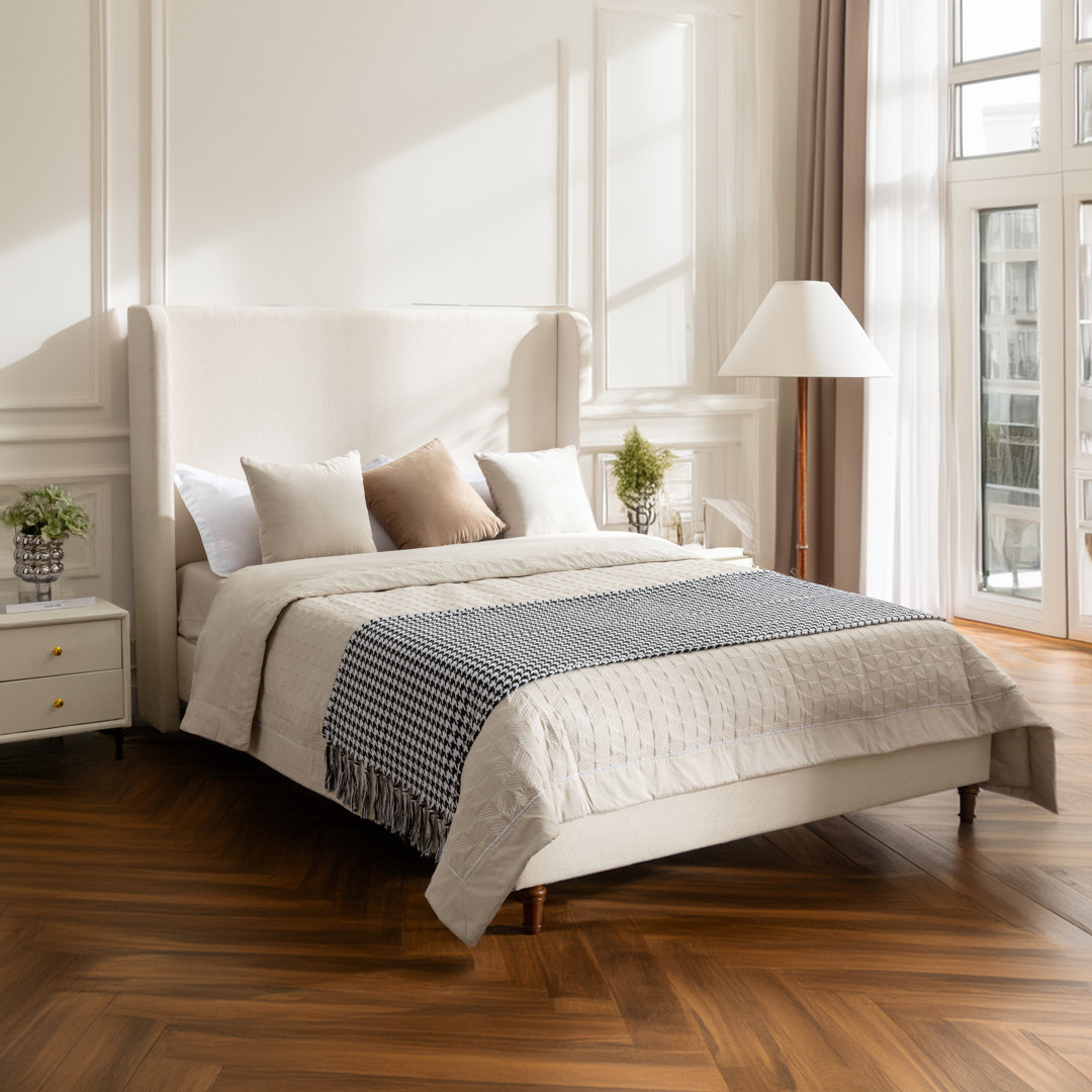 Albree Hoppe Modern Upholstered Platform Bed With Wingback Headboard Latitude Run® 