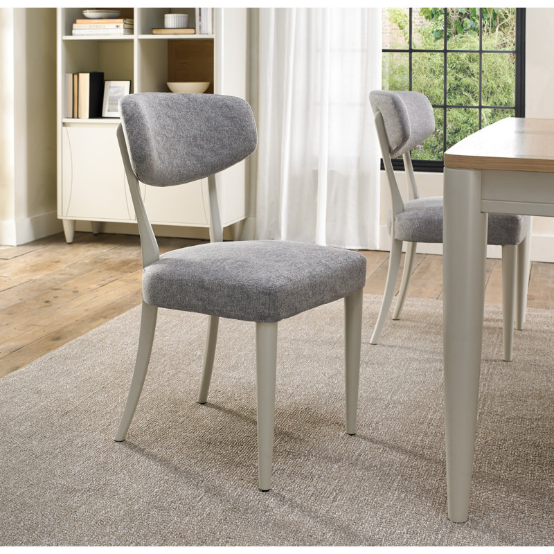 19cm H Fabric Upholstered Side Chair in Grey, Grey