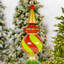 5,5 pi Grand haut ornement de Noël en fer, rouge, vert et or