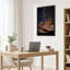 Whisky avec glace et cigare sur toile, art mural-1226215451