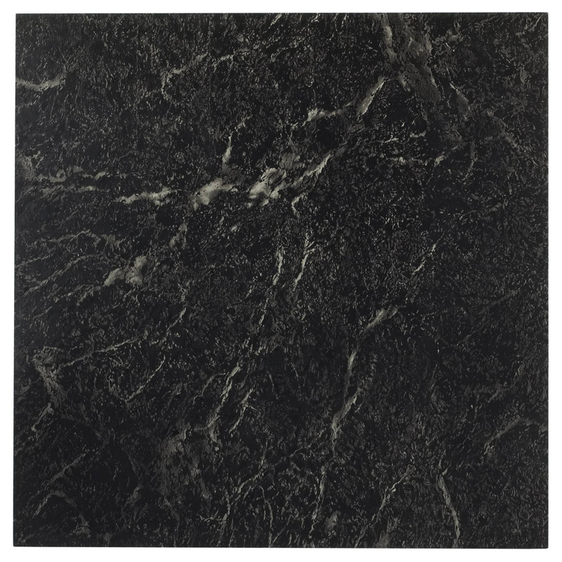 Carreau de vinyle simple 12 pi x 12 po x 1,2 mm Simple Elegance Platino, Noir