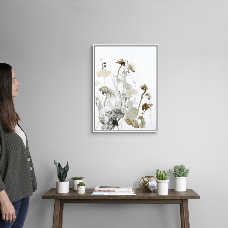 These Days 1 - Painting on Canvas, 26" H x 20" W x 1.75" D, White Framed Canvas
