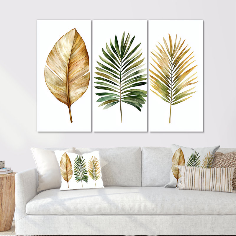- Plants Wall Art Print Set, Wrapped Canvas, 28" H x 36" W x 1" D
