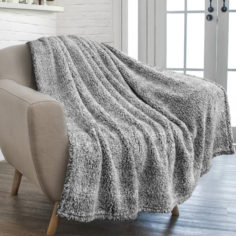 Couverture, 50 po x 60 po, Gris chiné