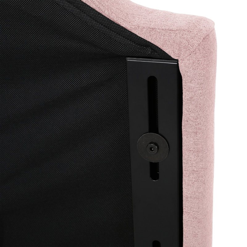 Twin Size Headboard In Blush With Classy Button Stitching And Tasteful Nailhead Trim Blush, Illustrating Captivating Stitch Elegant