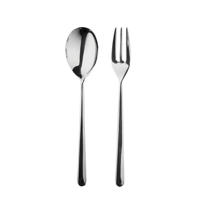 Linea 2 Piece Stainless Steel Hostess Set, Silver