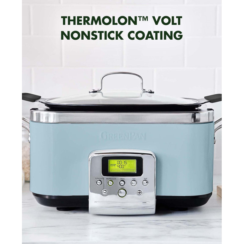 GreenPan Elite Ceramic Nonstick 6-Quart Slow Cooker, Blue Haze