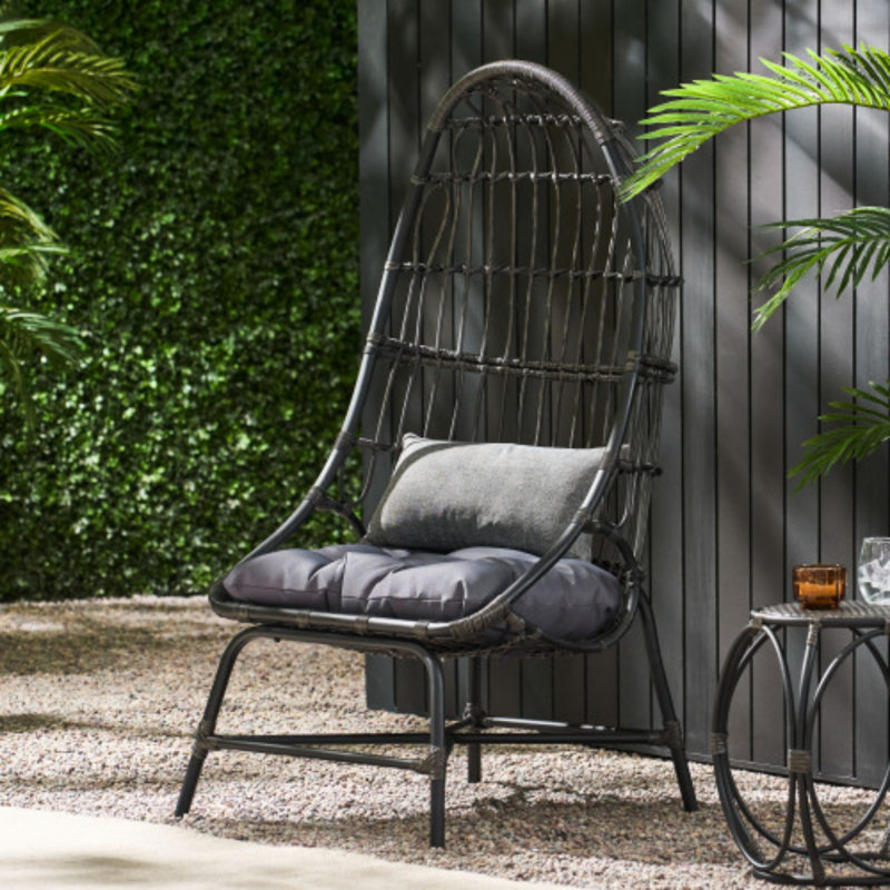 basket shape CHAIR, Gray, Light Blue