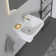 D-Code White Ceramic Rectangular Wall Mount Bathroom Sink with Overflow