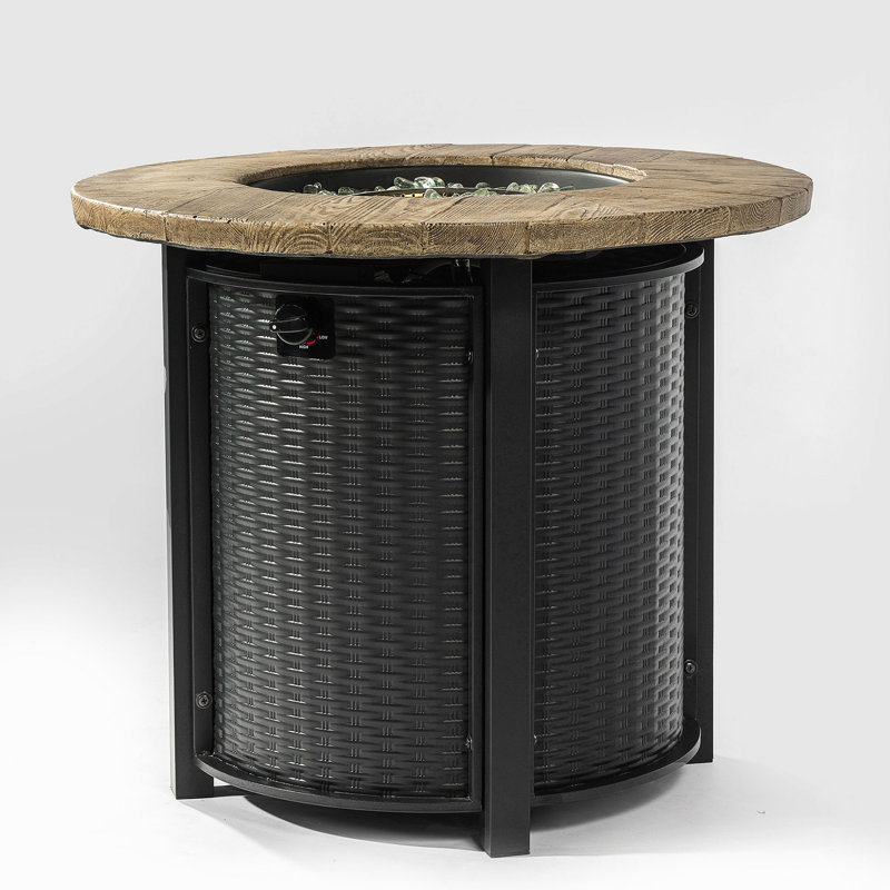 Table de feu au propane de 30 pouces avec plateau de table, chaleur de 40 000 BTU, fabrication, housse de pluie et pierres de lave pour une détente en plein air, profondeur du bol de 2,2 pouces,