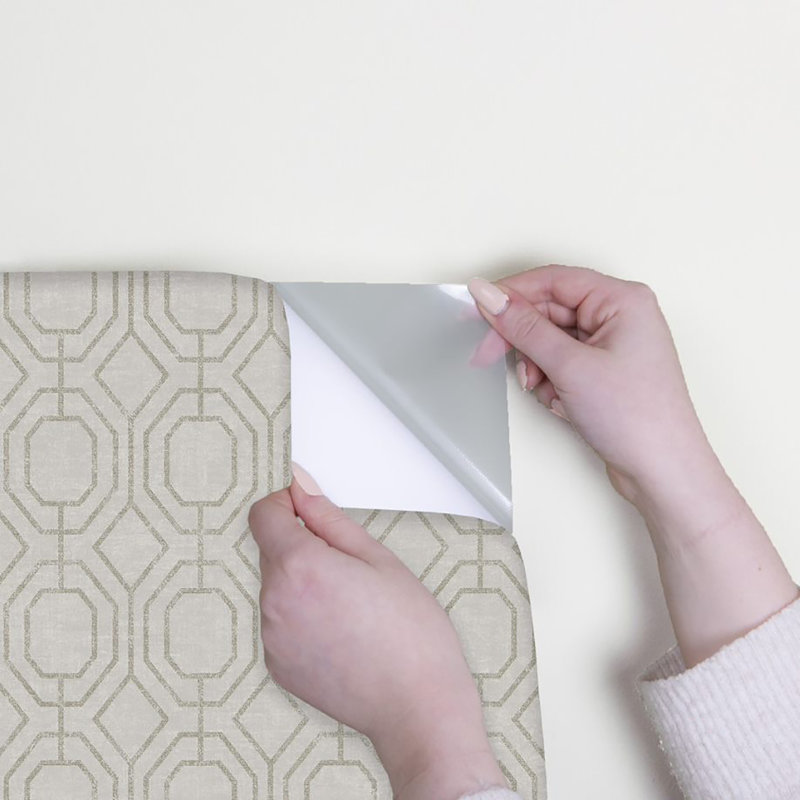 Transform Geometric Vinyl Peel & Stick Wallpaper Double Roll, Beige