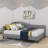 L-Shaped Linen Daybed With Solid Wood Legs-1497422874-1497422875