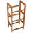 3 Tier Hardwood Frame Grocery Storage Organizer Rack, Light Oak, 3 Woven Water Hyacinth Baskets