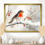 Oiseau Robin sur une branche enneigée I - oiseau, art mural-962042518-962042517-962042512