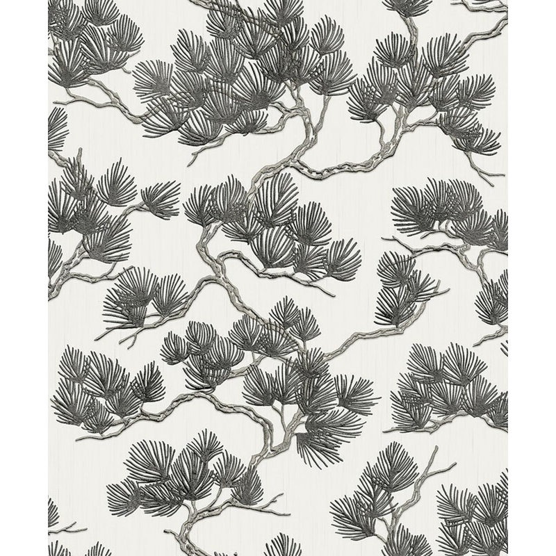 Rouleau de papier peint hollandais - L 33 po x l 21 po, Noir / gris / blanc