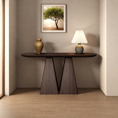 Retro Minimalist Art Solid Wood Console Table