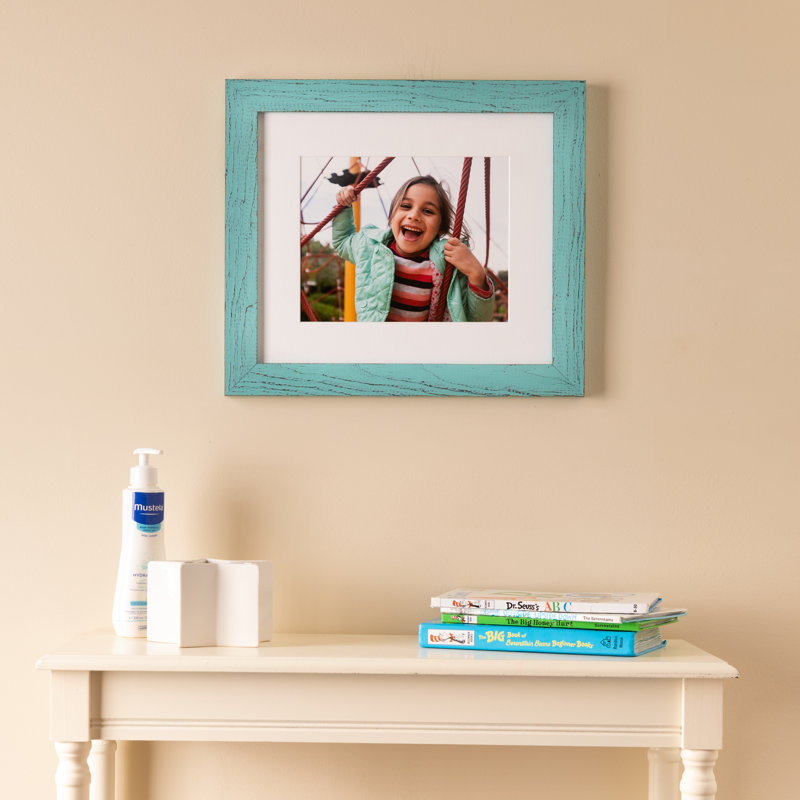 Cadre photo à finition usée Boggs, 15 po x 18 po, bleu