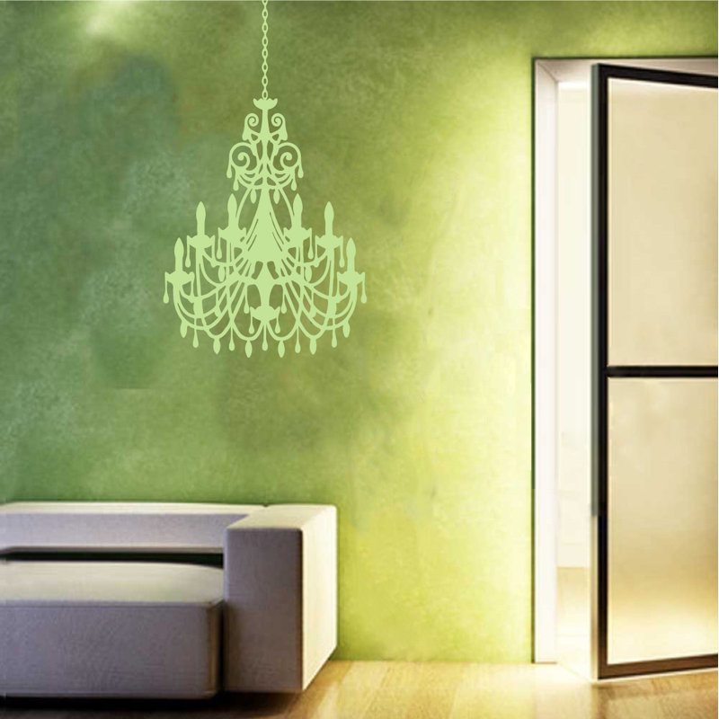 Décalcomanie murale lustre ornée, H 24 po x l 16 po x P 0,01 po, Tarte à la lime