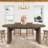 70.8 Inch Oval Dining Table for 6-8 People, Long Large Kitchen Table with Thick Sturdy Wooden Base, Farmhouse Dining Room Table for Kitchen, Living Room, Office-1604724925