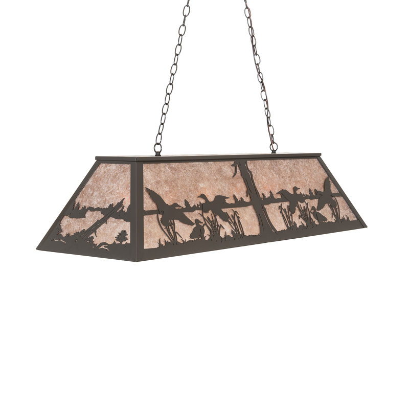 48" Long Ducks In Flight Oblong Pendant