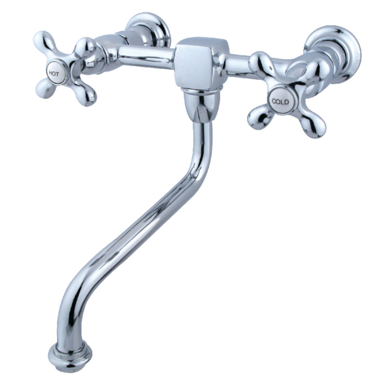 New Orleans Widespread Bathroom Faucet with Double Cross Handles, Chrome