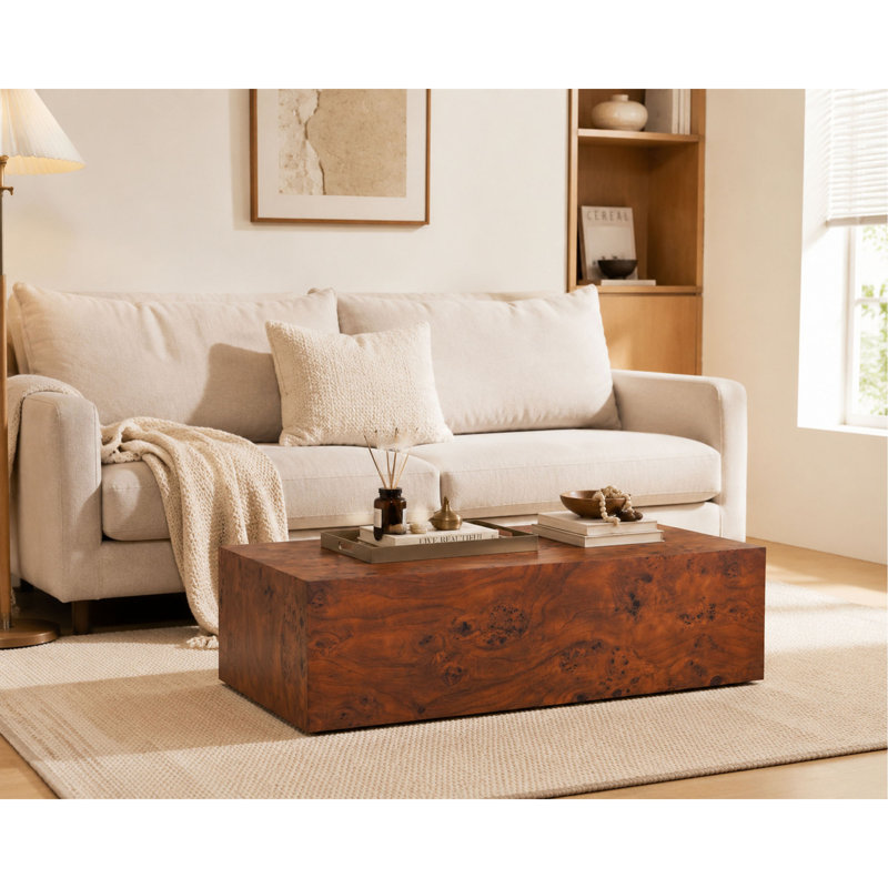 Table basse d'appoint en placage de bois massif de qualité supérieure, table d'appoint polyvalente réglable en hauteur pour le salon, 39,4 po x 21,7 po x 11,8 po, aucun article supplémentaire inclus