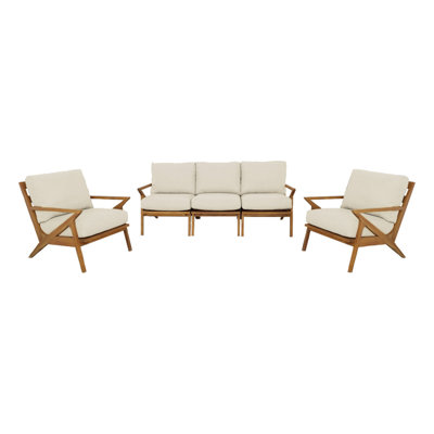 Ensemble de conversation en teck pour 5 personnes avec coussins Hatteras