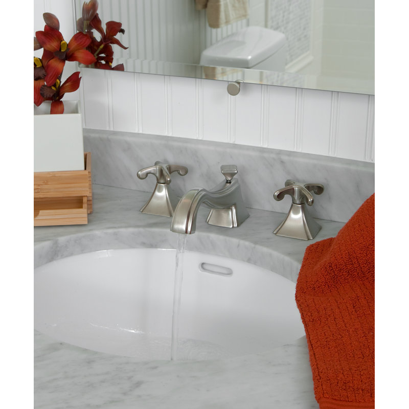 Kiara Widespread Bathroom Faucet with Drain Assembly, Polished Chrome