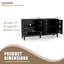 Buffet Mid-Century moderne avec tablettes réglables