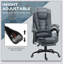 Chaise de bureau avec structure en métal, similicuir, pivotant, soutien lombaire, massage, hauteur réglable-2132307662