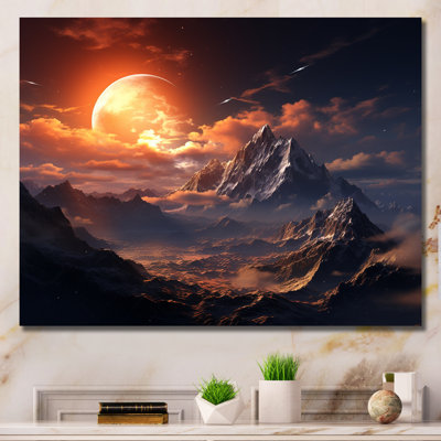 Paysage lunaire de montagne VI - Art mural paysages spatiaux