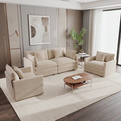 Upholstered 76.01 " Microfiber / Microsuede Sectional