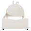 Lit de jour simple rembourré avec tête de lit pour oreilles de lapin, lit pour chambre d'enfant, beige
