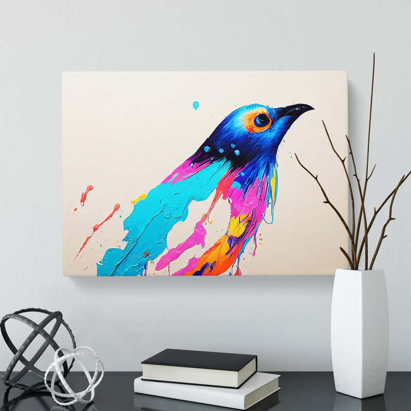 Painted Bird Vol.1 Abstract - Wrapped Canvas, 40cm H x 60cm W x 3cm D
