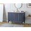 Meuble-lavabo moderne autoportant Tennant Brand 48 pouces, bleu marine Bertone, lavabo simple, comptoir en quartz blanc, entièrement assemblé