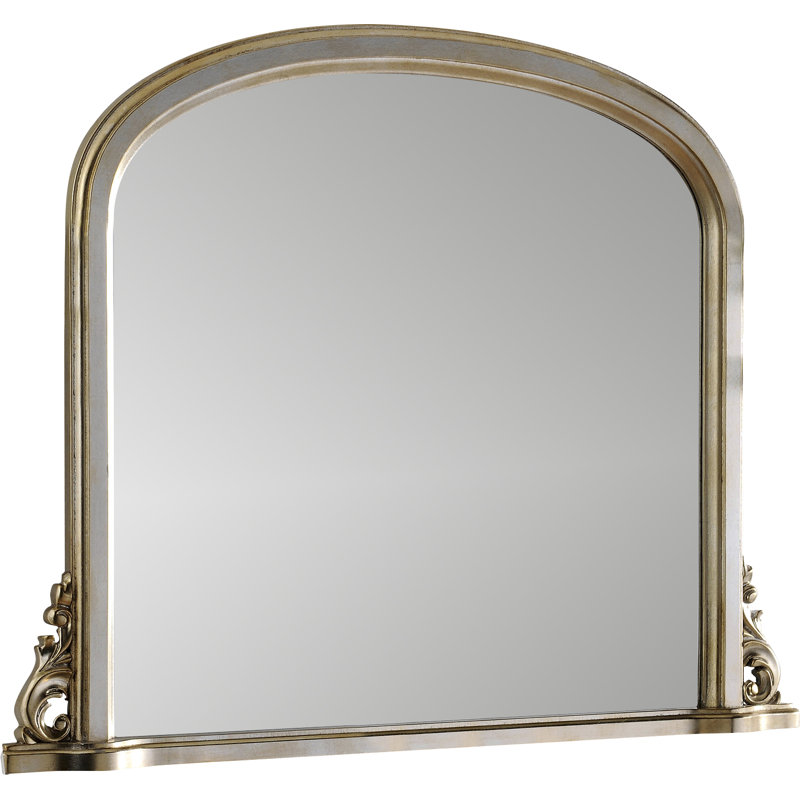 Barile Wood Wall Mirror, Silver, 74cm H x 102cm W