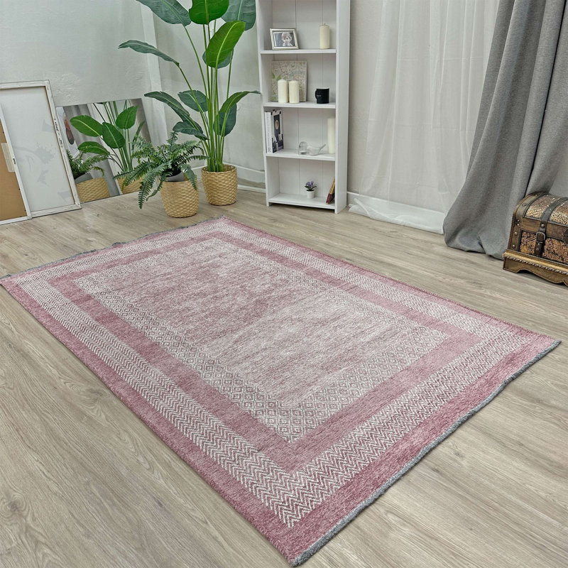 Alfa Rich Candelario Mauve & Lilac Washable Woven Cotton Area Rugs for Living Room Bedroom Kitchen Dining