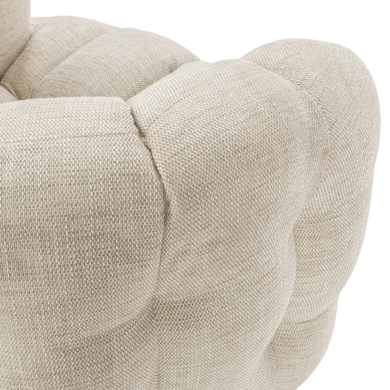Fauteuil demi-tonneau Walter, Mélange de polyester beige