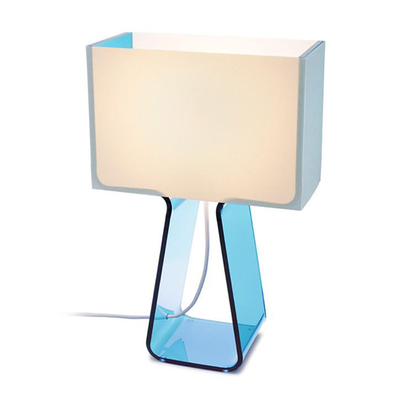 Lampe de table à haut tubulaire, Bleu pâle