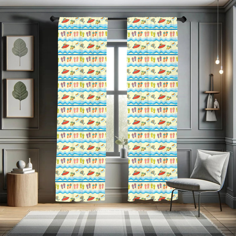 Flip Flop Semi-Sheer Rod Pocket Sliding Panel, 28" x 84"