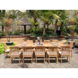 Jamison Outdoor 13 - Piece Teak Dining Set