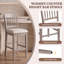 Upholstered Counter Stool with Solid Wood Frame-1250565943