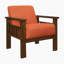 Fauteuil d'appoint moderne de style Mid-Century 29,5 po Bertolt avec revêtement en tissu texturé, structure en bois d'hévéa massif, ressorts en mousse sur les ressorts ensachés-90872347