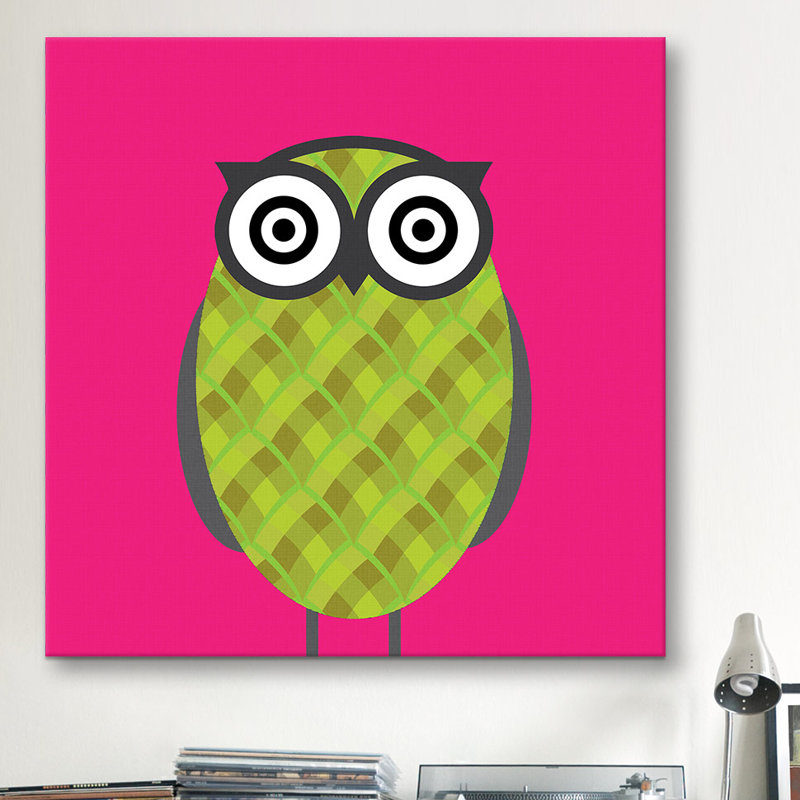 Nathan «Owl», reproduction sur toile, H 37 po x l 37 po x P 1,5 po, Rose