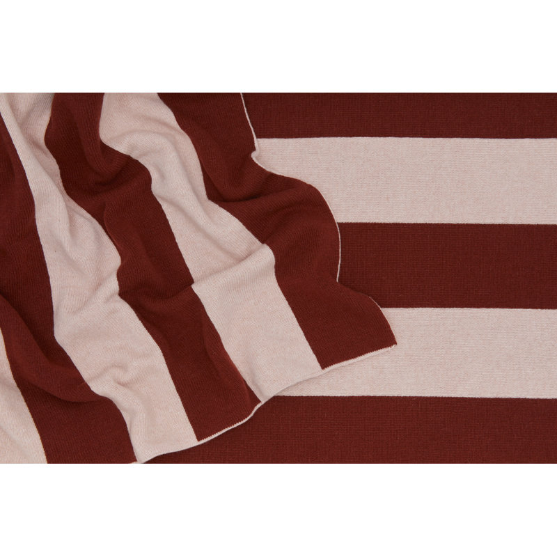Simple Striped Throw Blanket, Blush/Terracotta