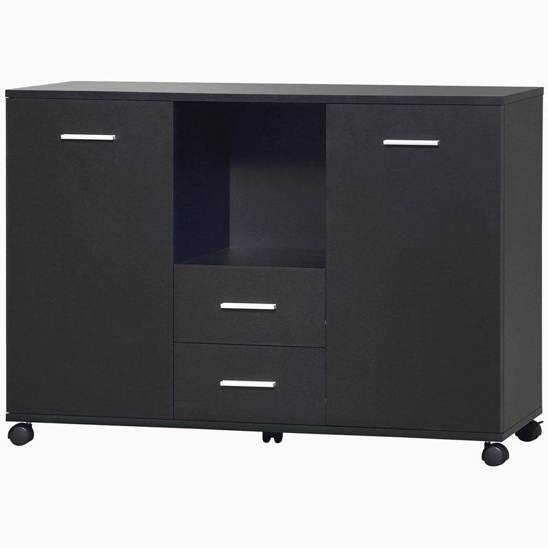 Multifunction Office Filing Cabinet Printer Stand With 2 Drawers, 2 Shelves, & Smooth Counter Surface